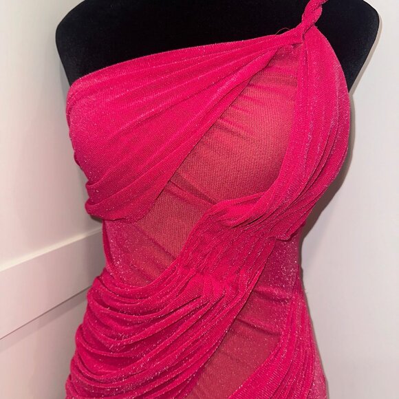 JLUXLABEL "Pink Alari One-Shoulder Maxi Dress" Size Small - Picture 8 of 12